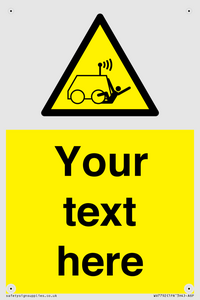 Custom warning run over by operator controlled machine